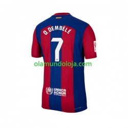 Camisola FC Barcelona Ousmane Dembele 7 Homem Equipamento Primeiro 2023-2024 Manga Curta